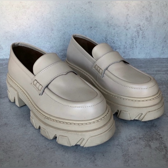 Alohas Trailblazer Platform Loafers - Cream Leather, 37 - Picture 4 of 12